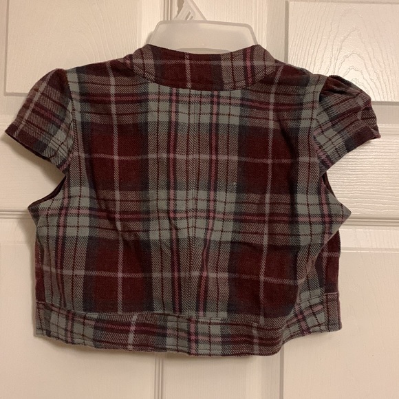 EUC Lux Vintage Cropped Plaid Short Sleeve Jacket, size XS - Picture 4 of 7